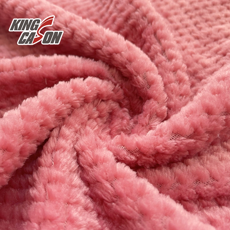 Kingcason Brush Polyester Knitting Knitted Knit Flannel Coral Polar Fleece Blanket Bed Sheet Pajamas Sofa Curtain Home Textile Upholstery Garment Fabric