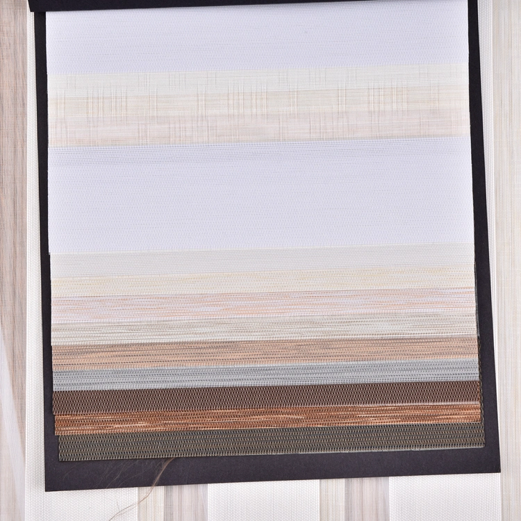 Double Layers Luxury Roller Blinds 100% Polyester Day &amp; Night Zebra Blind Fabric