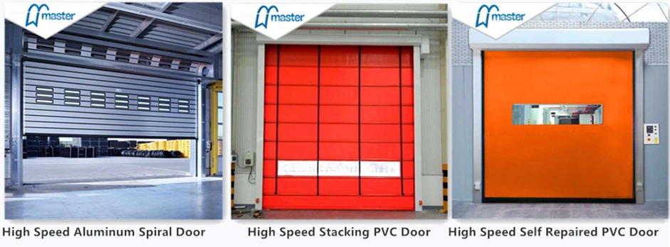 Commercial Security Roller Shutter Fabric Curtain Fast Acting High Speed PVC Doors