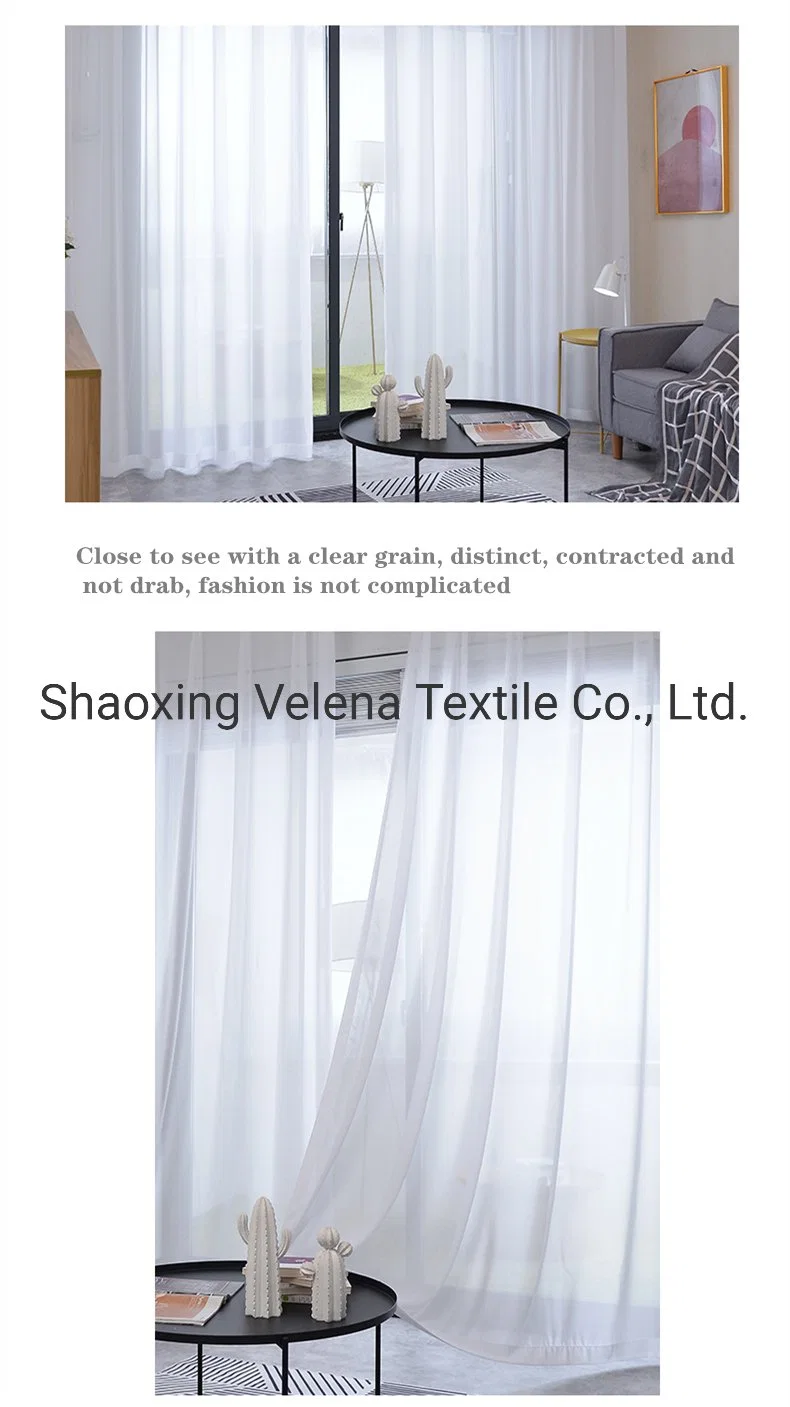 2021 Hot Sale Window Polyester Chiffon Curtain Sheer for Living Room Transparent Upholstery Curtain Fabric Wholesale Factory