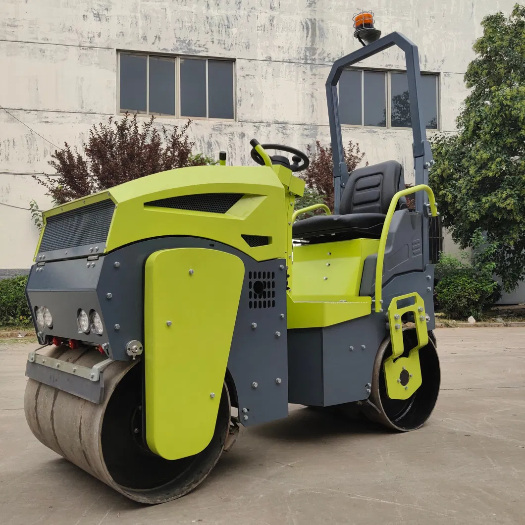 1 Ton 1.2ton 2 Ton Small Double Steel Wheel Diesel Single Drum Compactor Vibratory Road Roller Good Price Ride-on