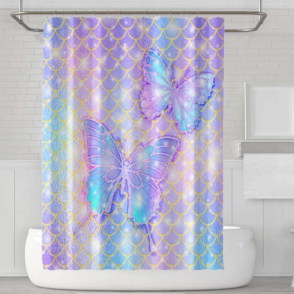 Hot Sale Waterproof Fabric Shower Curtain Polyester Bath Room Custom 3D Curtain