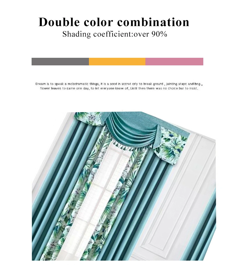 Wholesale Hot Sale Light Green Home Textile Print Fabric Fabric Curtain