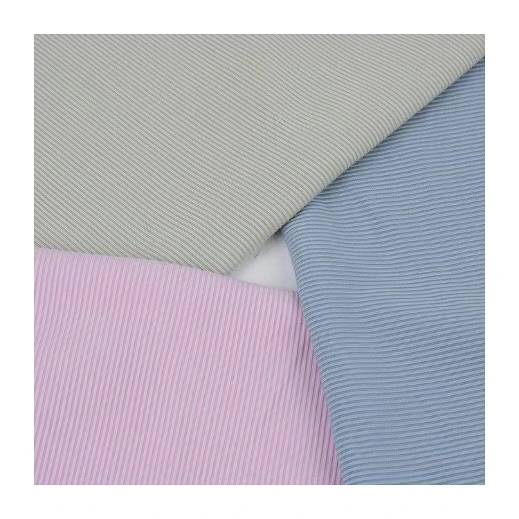 Plain Dyed Striped Polyester Spandex 2 * Rib Fabric Rib020