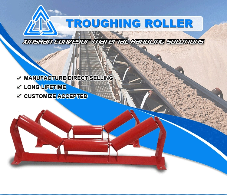 DIN Belt Conveyor HDPE Steel Rubber Coated Disc Spiral Beater Return Idler Roller Drop Station for Crusher Screen