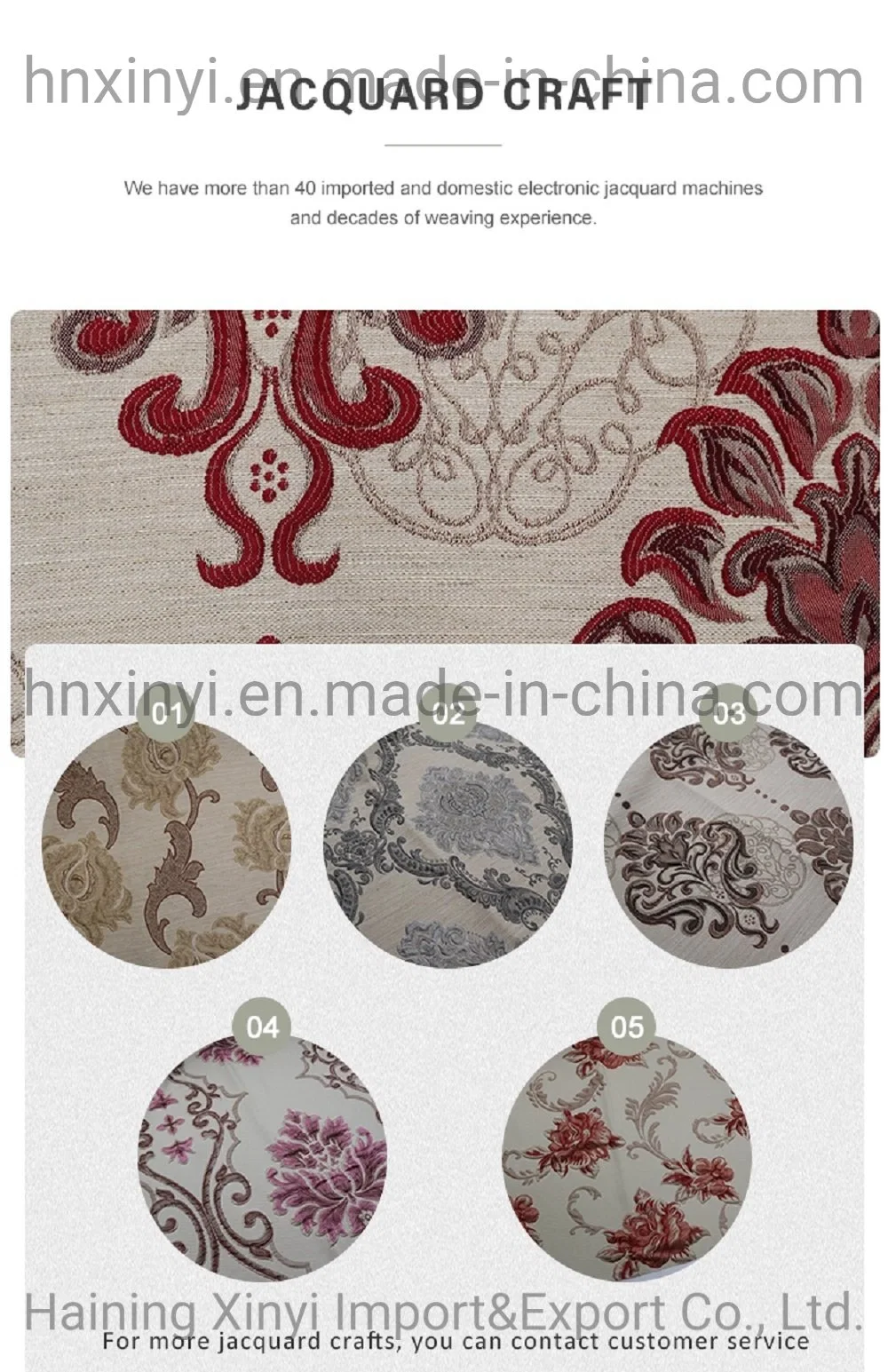 Hot Sale Floral Screen Printed Embroidered Polyester Knitted Jacquard Fabric for Apparel