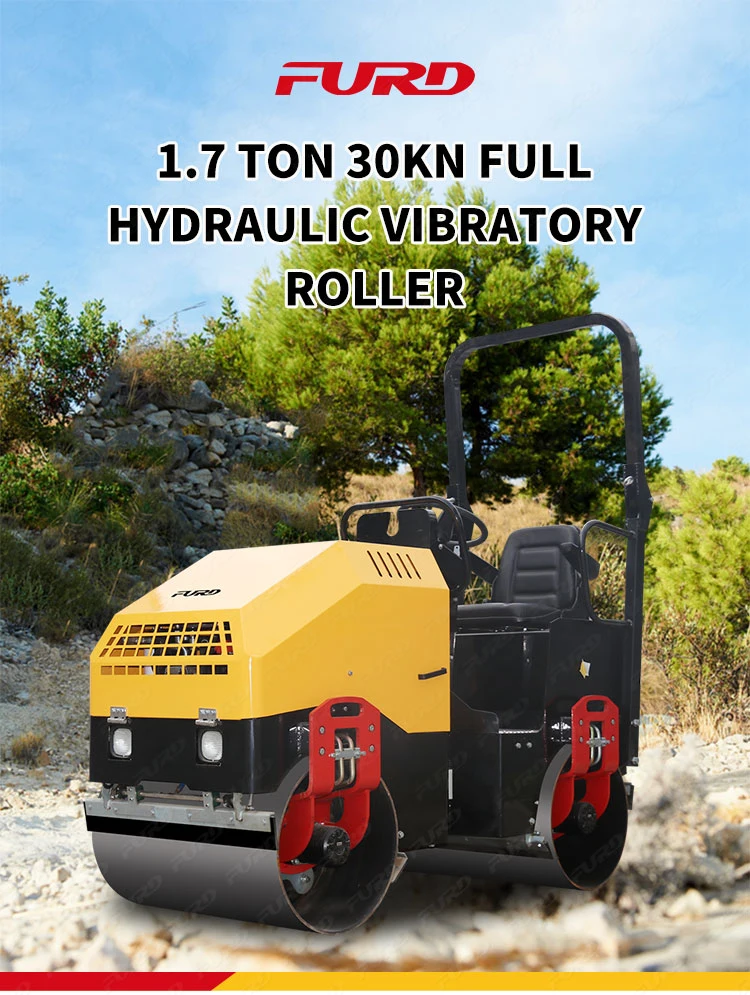 1500kg Road Roller Gasoline Engine with EPA Double Drums Compactor