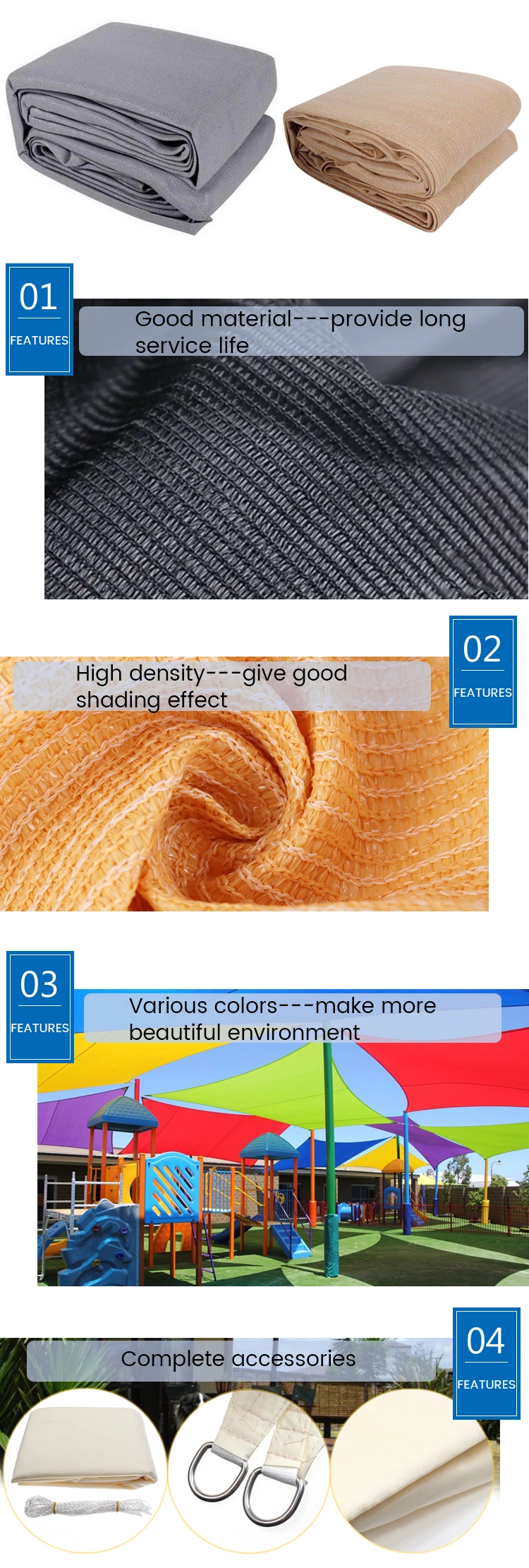 UV Protection Shifting Pattern Polyester Balcony Shade Sail Mesh Fabrics