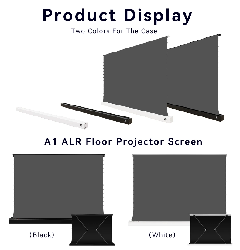 Xijing A1 150 Inch Alr Obsidian Long Throw Electric Tab-Tension Floor Rising Screen 4K HD Rollable Portable Projector Screen
