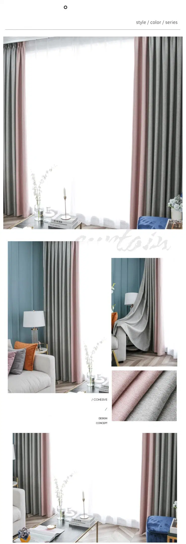 Velvet Linen Curtain Cloth Bedroom Living Room Full Shading Bay Window Simple Modern 2022 New Thickened Cloth