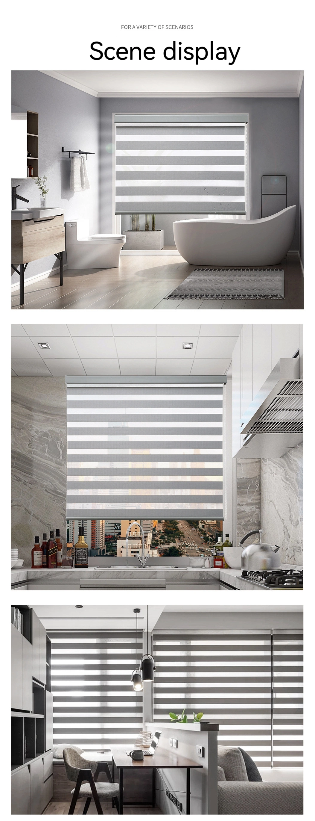 Zebra Fabric Daylight Roller Blinds for Window Curtain