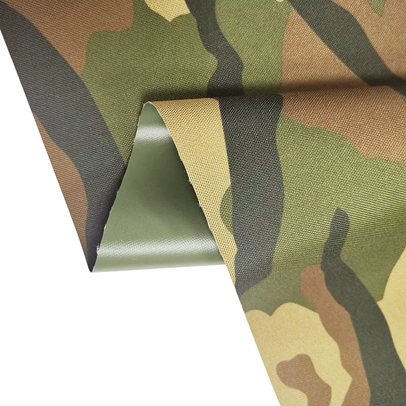 Polyester Camouflage Printed Oxford Backpack Fabric with PVC Backing for Sweatshirt, Dress, Garment, Home Textile (100% polyester)