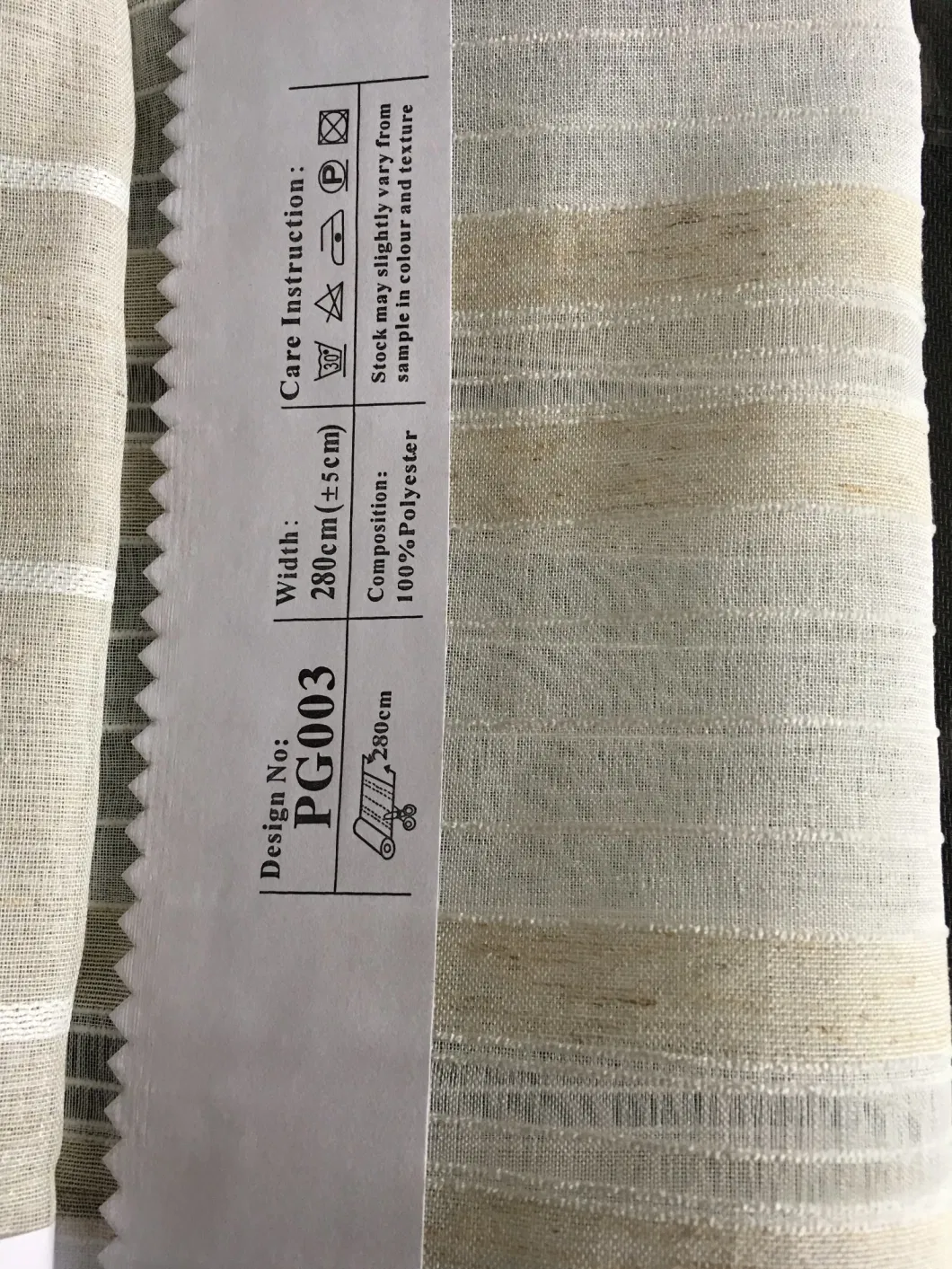100%Polyester Plain Design Sheer Curtain Fabric