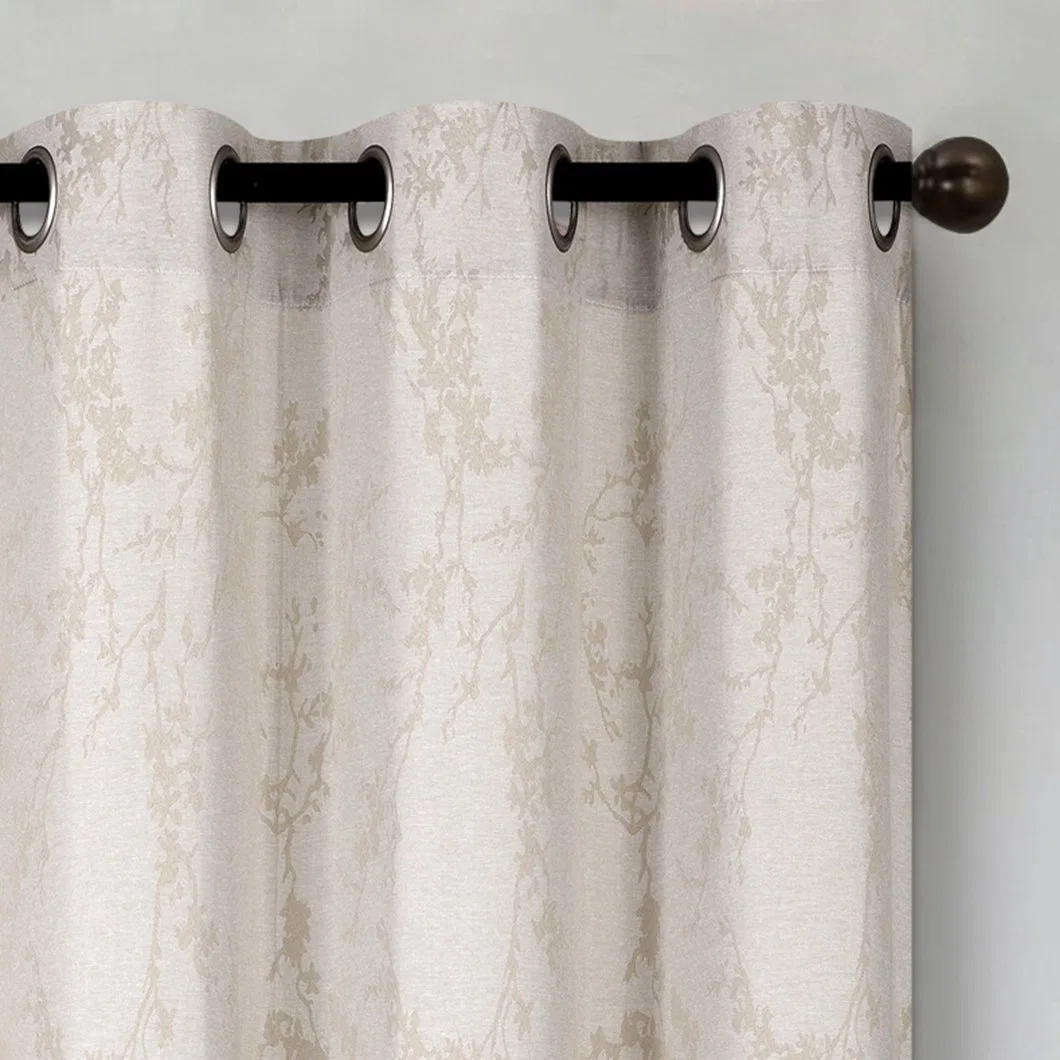 100% Polyester High Quality Luxury Design Ready Made Jacquard Fabric Curtains