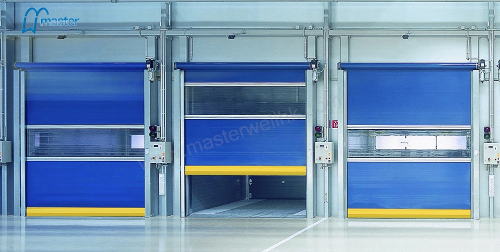 Commercial Security Roller Shutter Fabric Curtain Fast Acting High Speed PVC Doors