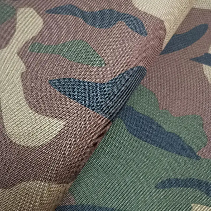 Polyester Camouflage Printed Oxford Backpack Fabric with PVC Backing for Sweatshirt, Dress, Garment, Home Textile (100% polyester)
