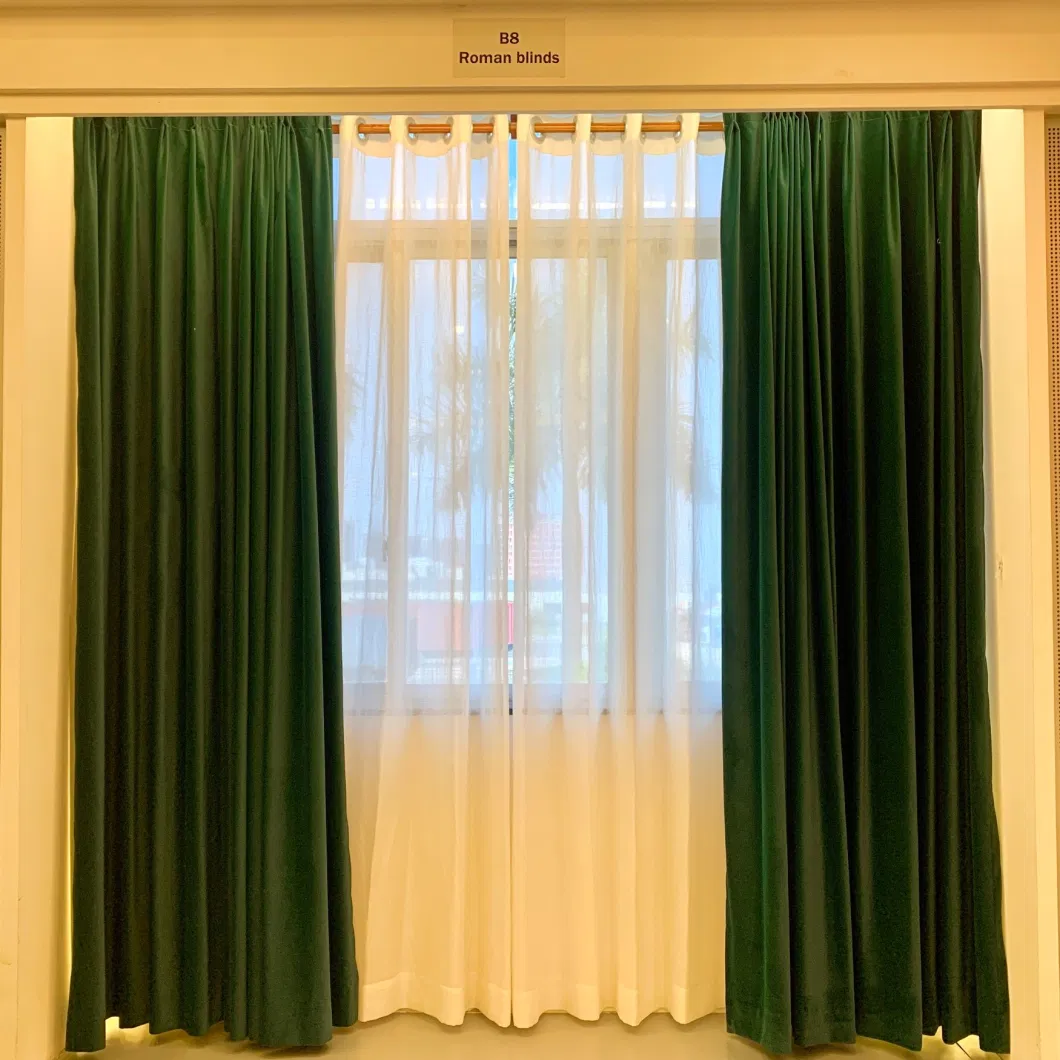 Motor 100% Polyester Jacquard Sheer Blackout Hotel Window Curtain
