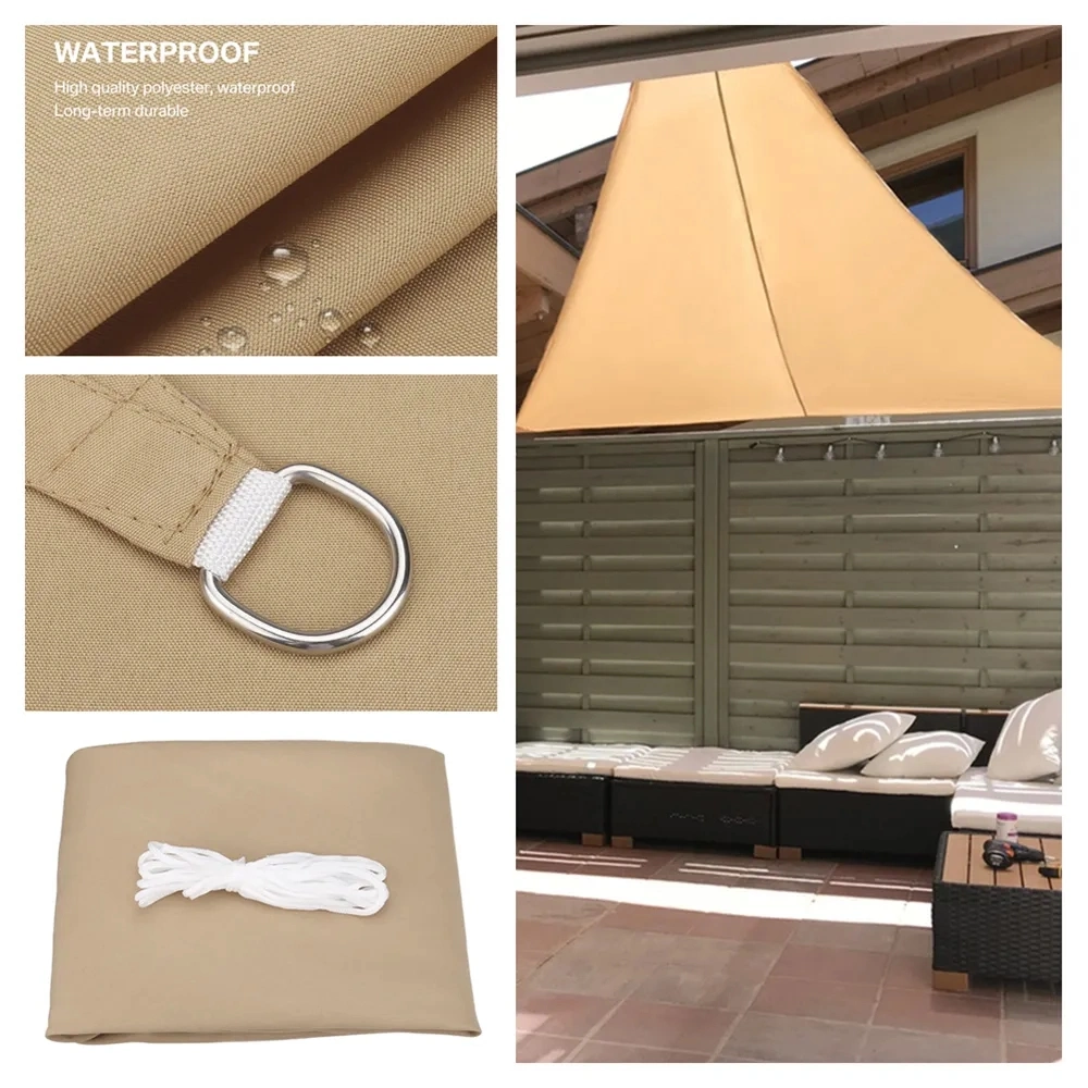 Outdoor Shade Sail, Rain Proof Moistureproof Curtain, Sunshine Canopy for Terrace, Carport, Backyard, Garden, etc