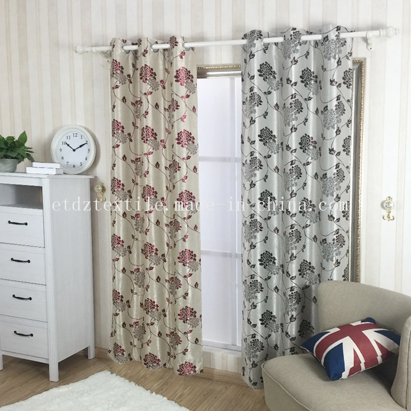 100% Polyester Dimout Blackout Curtain Fabric Wholesale Jacquard Shading Window Curtain