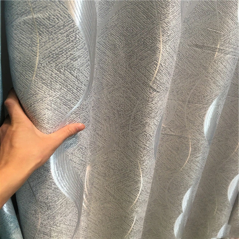 Luxury Blackout Curtains Curtain Fabric Jacquard Wholesale Ready Made Polyester Living Room 100% Polyester