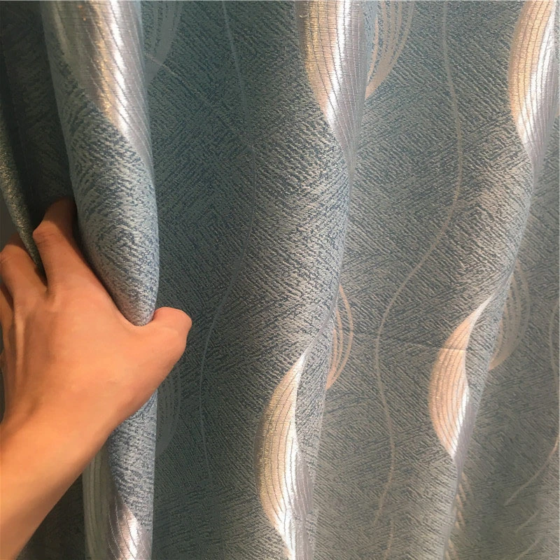 Luxury Blackout Curtains Curtain Fabric Jacquard Wholesale Ready Made Polyester Living Room 100% Polyester