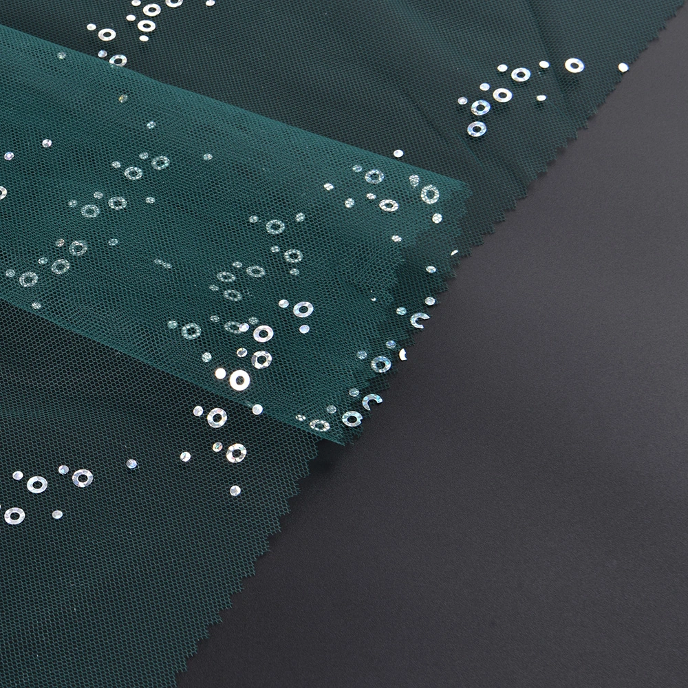 Polyester Warp Knitted Reinforced Transparent Mesh Fabric for Wedding Dresses