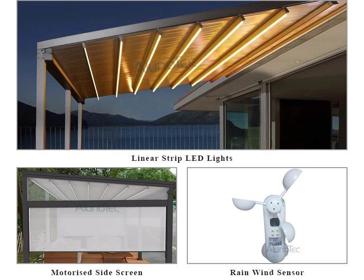 Exterior Remote Control Fabric Roofing Shade