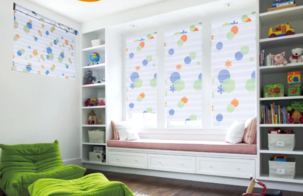 Printed Window Curtain Triple Shade Fabric Roller Blinds