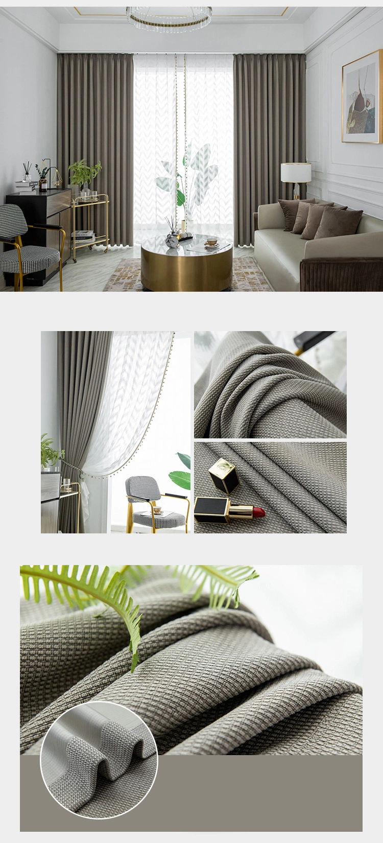New Cotton Linen Shading Curtain Cloth Japanese Simple Sun Protection and Heat Insulation Curtain