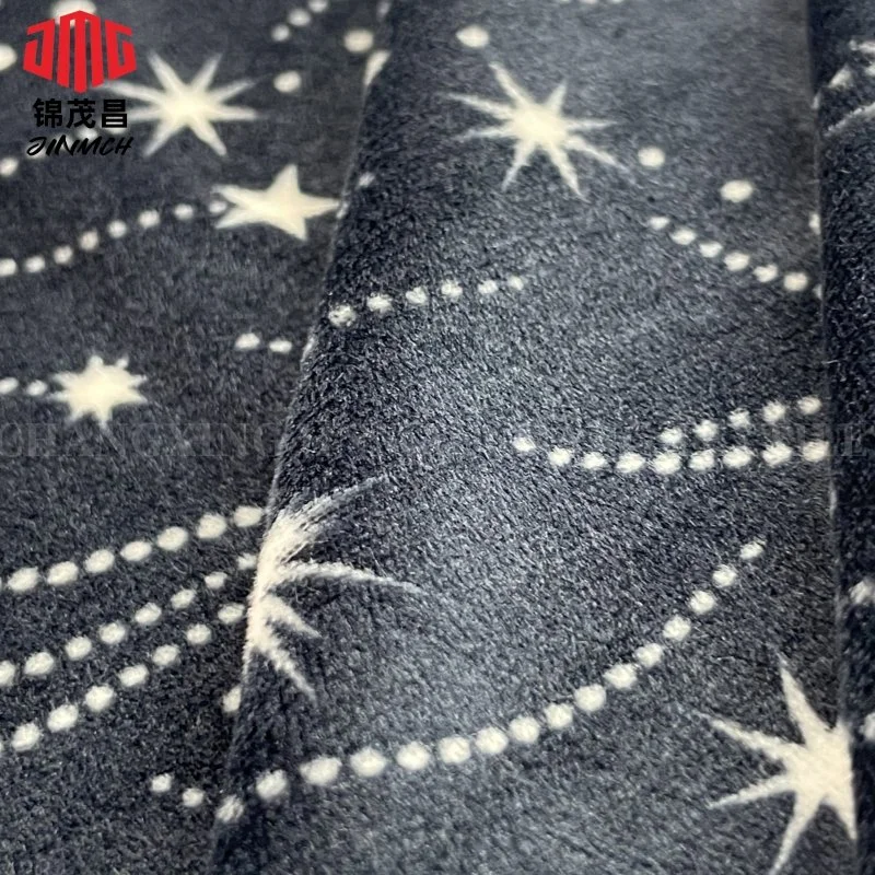 Jinmch Velour Fabric 95% Polyester 5% Spandex Super Soft Velvet Two Side Brushed Printed 180GSM/180cm Fabric for Garments Hoodies Pajamas