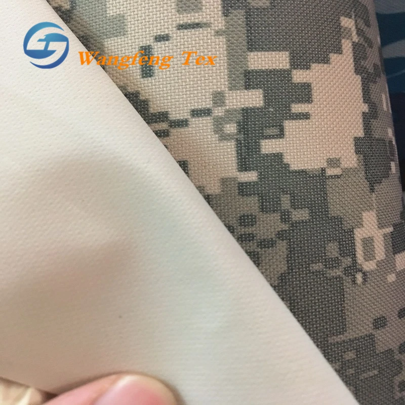 Ready Made Stock Camo Printed Polyester Nylon 600d/300d/450d PU/PE/PVC Coated Oxford Fabric for Tents and Bag