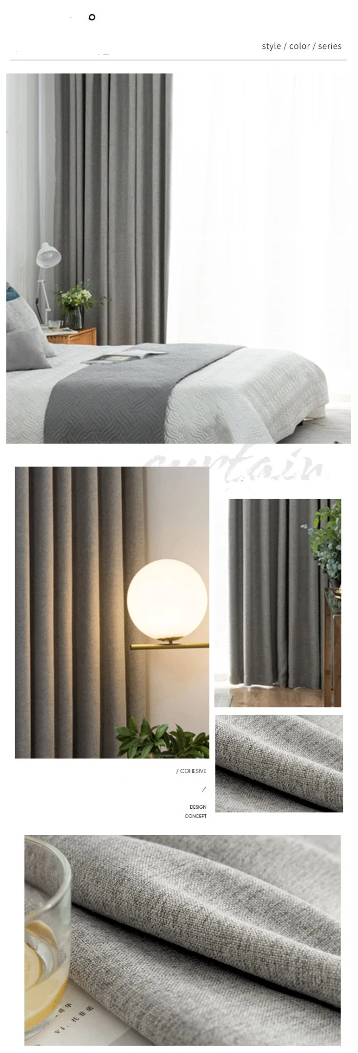 Velvet Linen Curtain Cloth Bedroom Living Room Full Shading Bay Window Simple Modern 2022 New Thickened Cloth