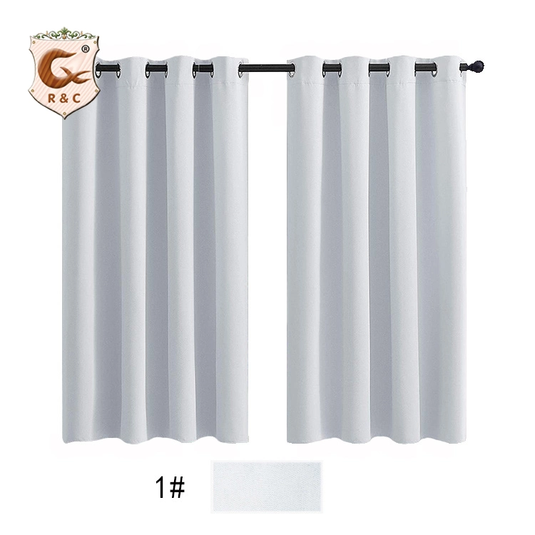 100% Polyester Bedroom Blackout Curtains 2 Panels Thermal Insulated Grommet Window Curtain for Living Room