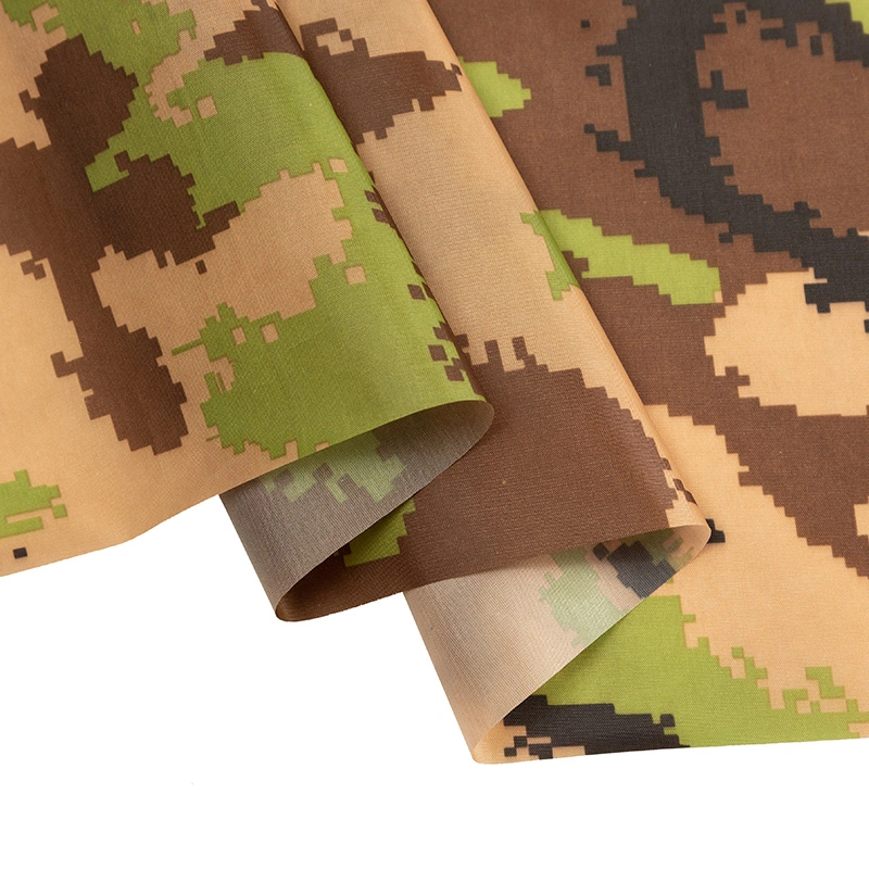 290t Polyester Taffeta Printed Camouflage Fabric with Waterproof Transparent or Silver PU Coating for Uniform, Tents and Back[Ack