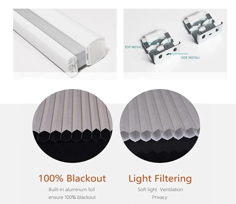 Manual Thermal Insulation Noise Reduction Double Layer Honeycomb Blinds House Curtains