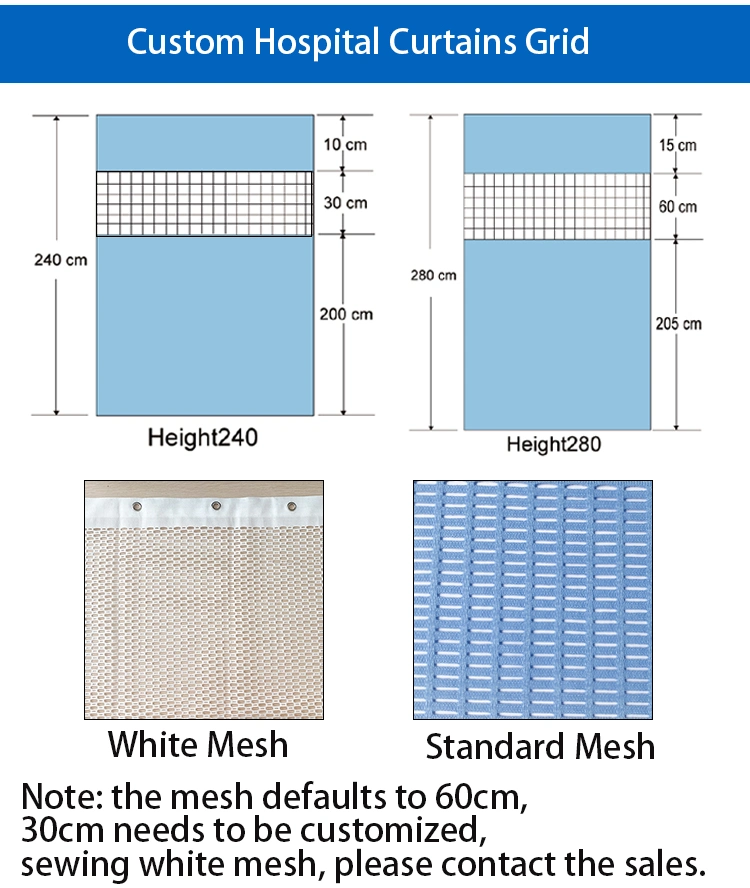 Medical Clinic Hospital Bed Partition Curtain Accessories Natural Soft Cotton Fabric