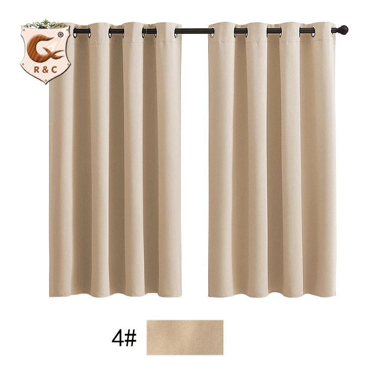 100% Polyester Bedroom Blackout Curtains 2 Panels Thermal Insulated Grommet Window Curtain for Living Room