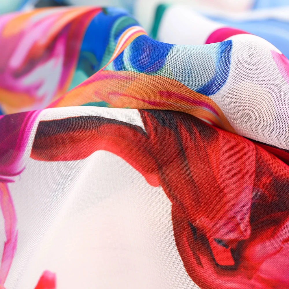 Chiffon Digital Printing Fabric Plain Printed Garment Fabric