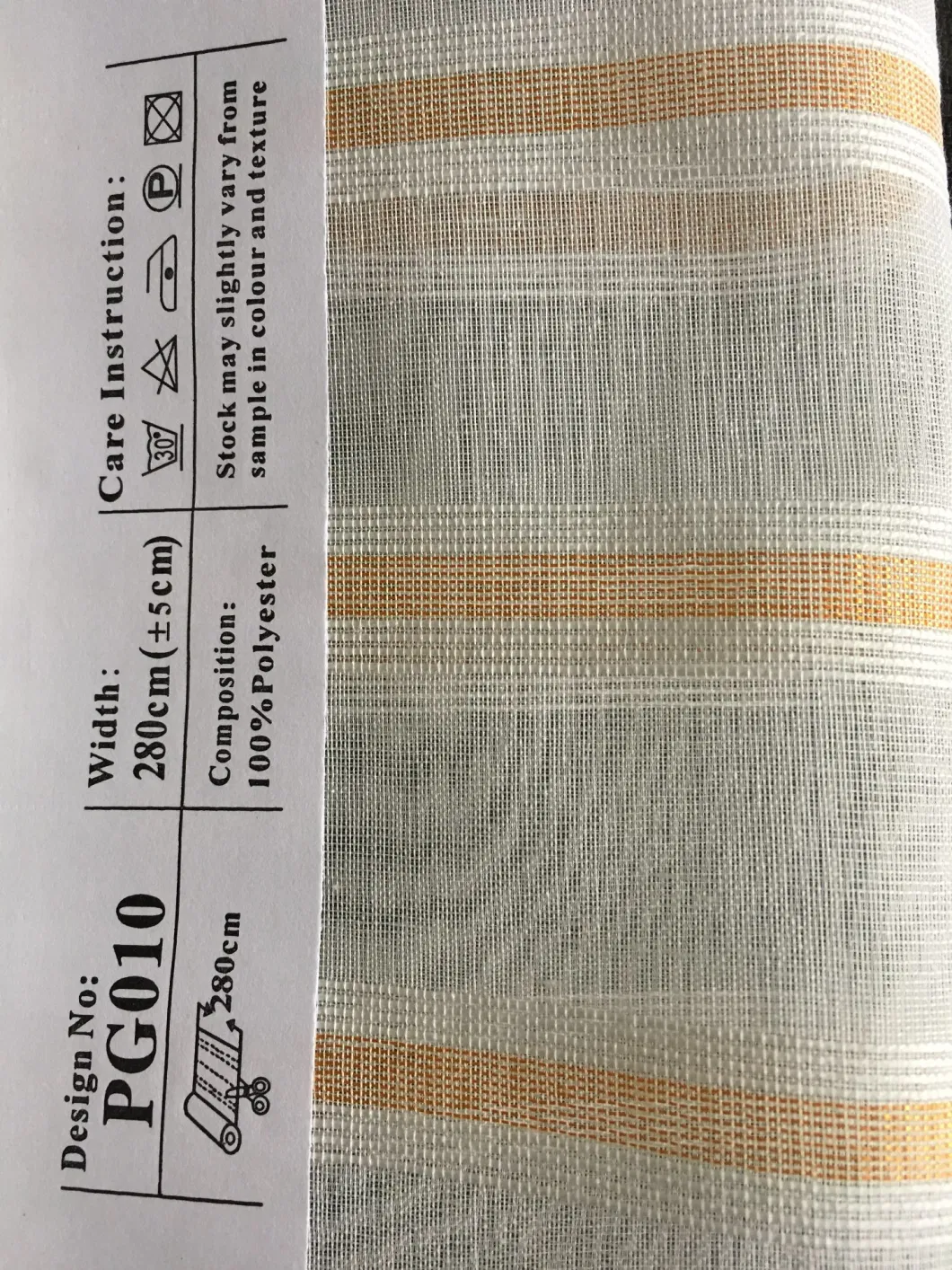 100%Polyester Plain Design Sheer Curtain Fabric