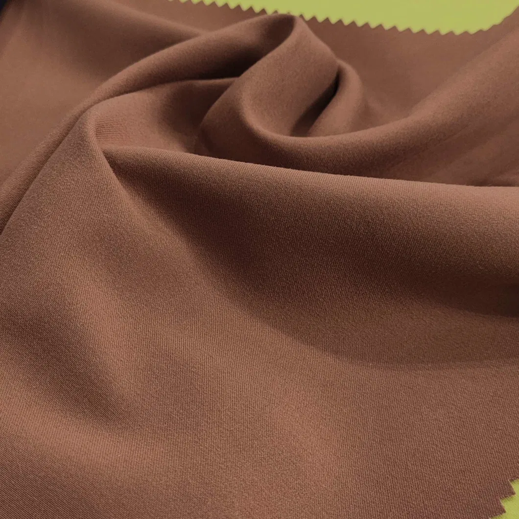 Brown 18-1336tcx 100% Polyester Twill Microfiber Solid Fabric for Women&prime;s Pleated Skirt