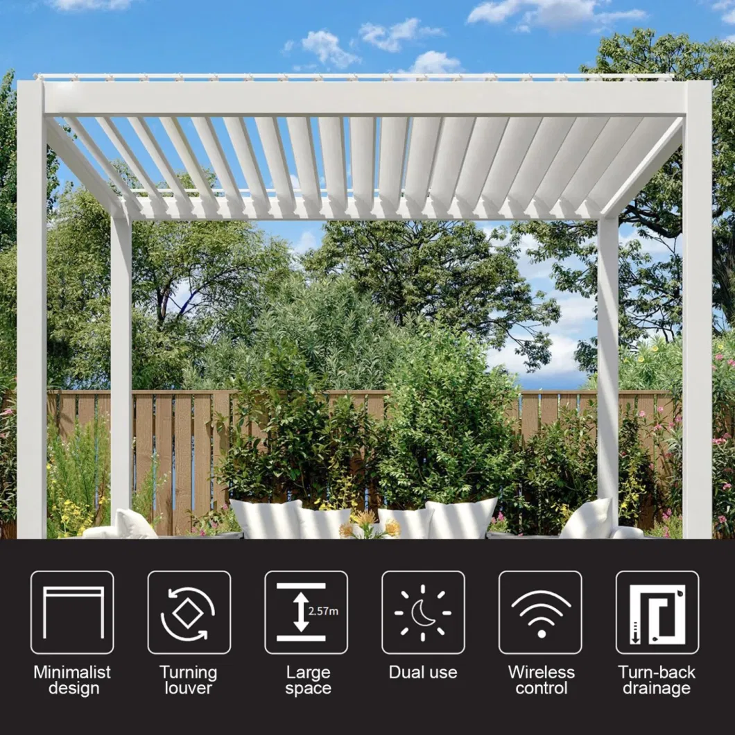 Modern Outdoor Aluminium Pergola with Curtains for Garden Use