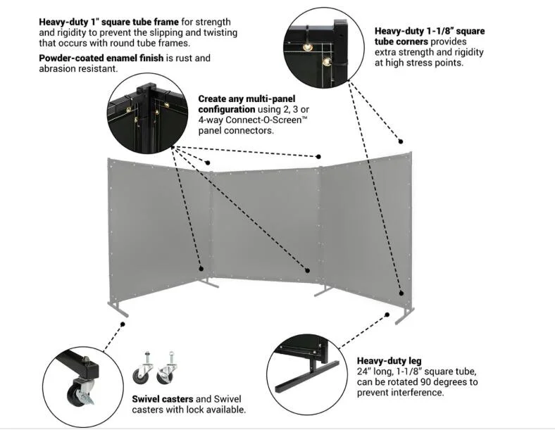 portable PVC Coated Welding Screens Kit Curtains