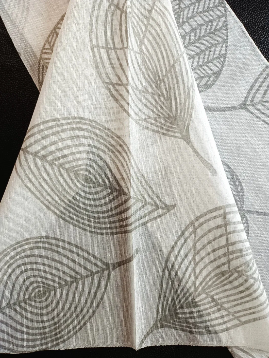 Wholesale Price100% Polyester Linen Looks Sheer Cortina Printed Windows Curtain Fabric