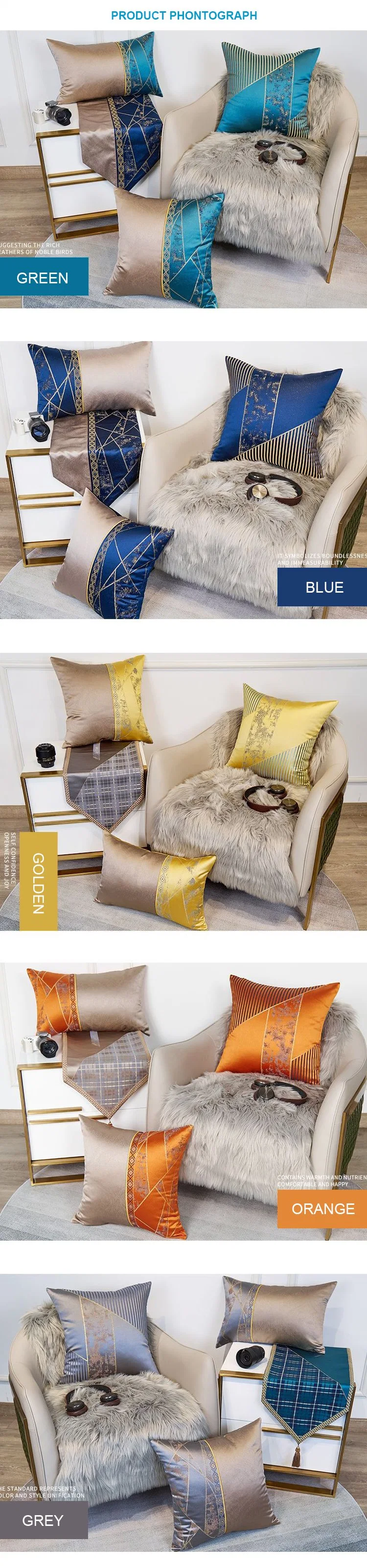 2022 High Grade Satin Jacquard Fabric Luxury Home Throw Pillow Cushion for Modern Hotel Room Office