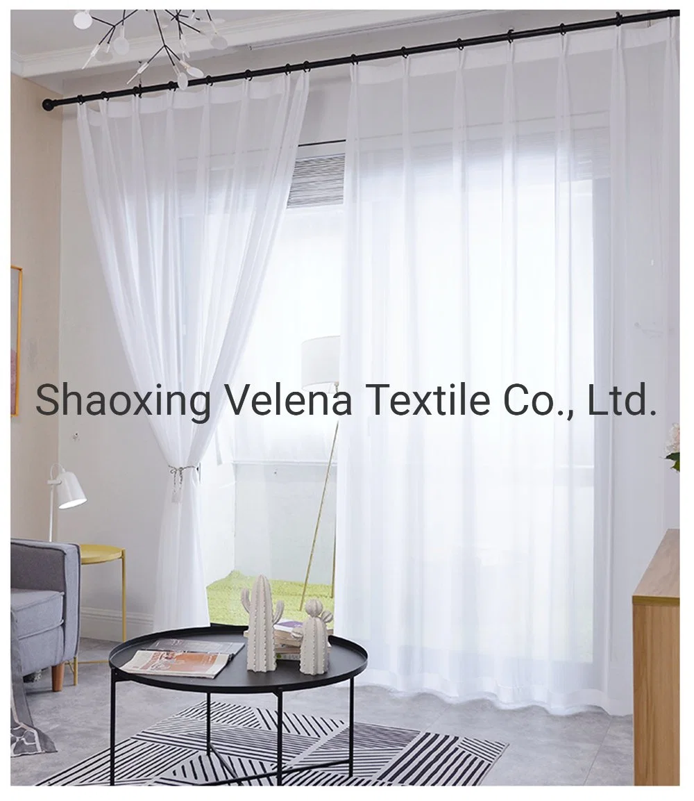 2021 Hot Sale Window Polyester Chiffon Curtain Sheer for Living Room Transparent Upholstery Curtain Fabric Wholesale Factory