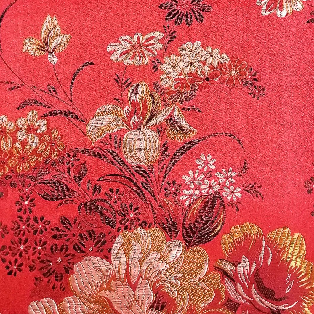 Brocade Satin Polyester Jacquard Fabrics-Fgtex&reg; -Eco-Friendly Fabric Garden with 20 Years of Deep Cultivation