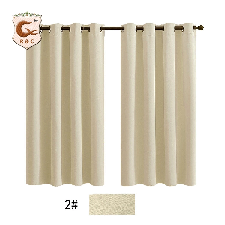 100% Polyester Bedroom Blackout Curtains 2 Panels Thermal Insulated Grommet Window Curtain for Living Room