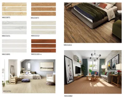 Matte Finish Kitchen Wood Look Ceramic Tiles Floor