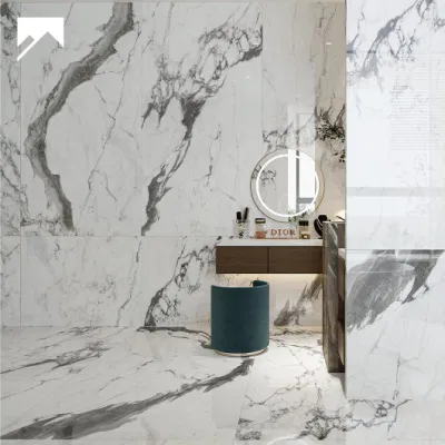 900X1800 Glazed Full Polished White Marble Effect Porcelain Wall Tile