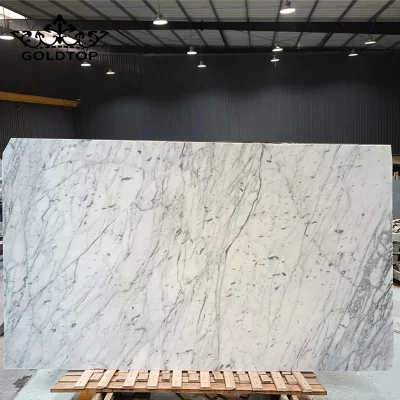 Hot Sale Polished/Honed Statuario White Marble Floor Tiles for Kitchen/Bathroom/Basement/Apartment/Villa